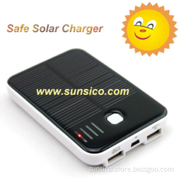 Portable Solar Charger Power Bank/ Dual USB Output Mobile Power 5000mAh